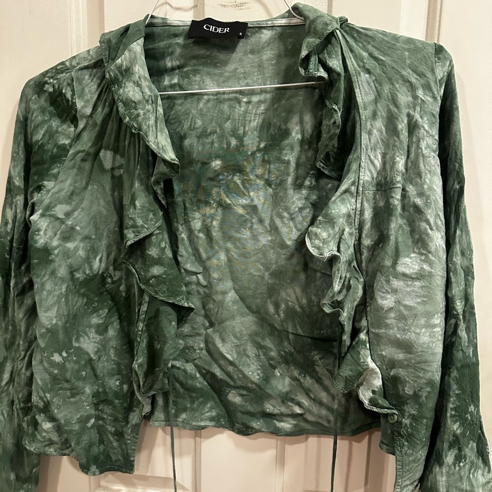 Cider Green Tie-Dye Women's Top